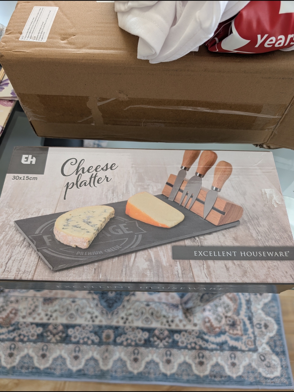 Black Cheese Platter with Knife Set